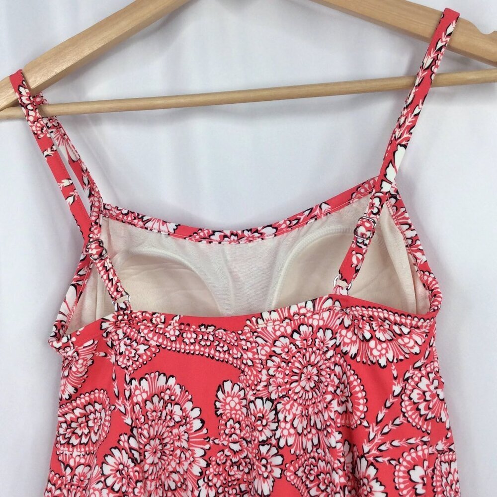 UPSTREAM One Piece Swimdress Womens Size 8 Floral Built in Bra Pink Swimsuit - Picture 6 of 10